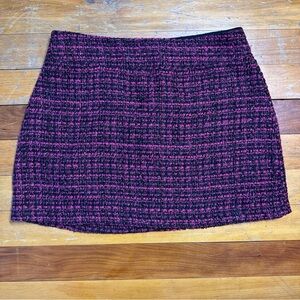 Maison Jules Pink and Black Sparkle Tweed Skirt Size 14